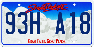 SD license plate 93HA18