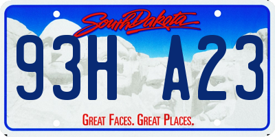 SD license plate 93HA23