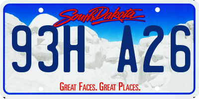 SD license plate 93HA26