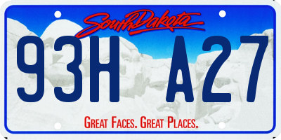 SD license plate 93HA27