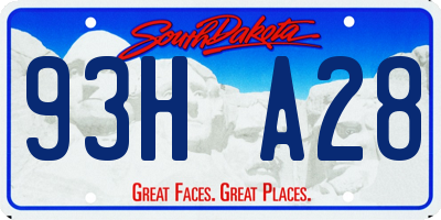 SD license plate 93HA28