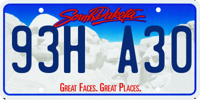 SD license plate 93HA30