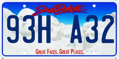 SD license plate 93HA32