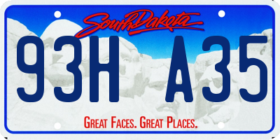 SD license plate 93HA35