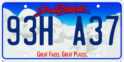 SD license plate 93HA37