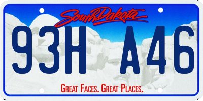 SD license plate 93HA46