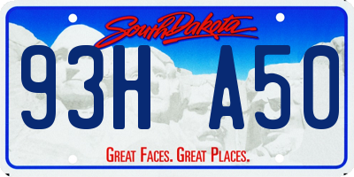 SD license plate 93HA50