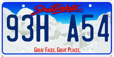 SD license plate 93HA54