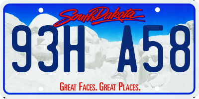 SD license plate 93HA58