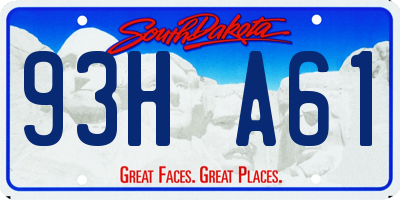 SD license plate 93HA61
