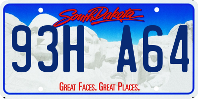 SD license plate 93HA64