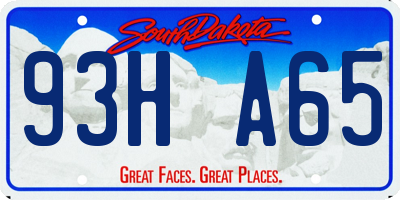 SD license plate 93HA65