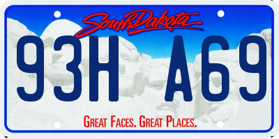 SD license plate 93HA69