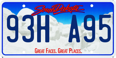 SD license plate 93HA95