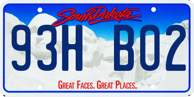 SD license plate 93HB02