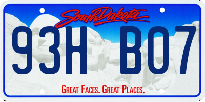 SD license plate 93HB07