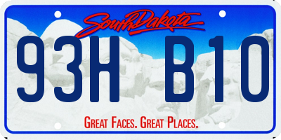 SD license plate 93HB10