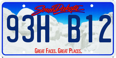 SD license plate 93HB12