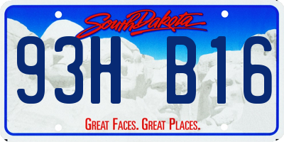SD license plate 93HB16