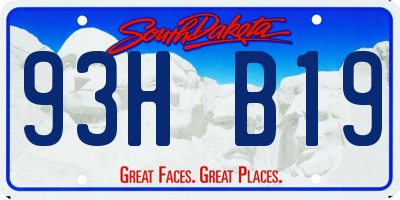 SD license plate 93HB19