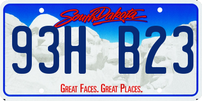 SD license plate 93HB23