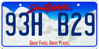 SD license plate 93HB29