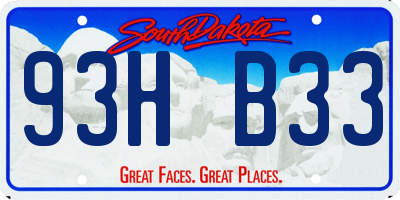 SD license plate 93HB33