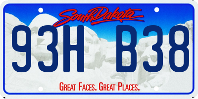 SD license plate 93HB38