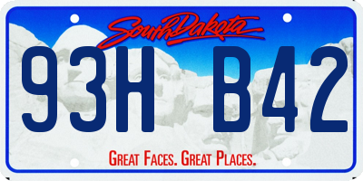 SD license plate 93HB42