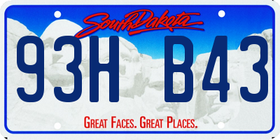 SD license plate 93HB43
