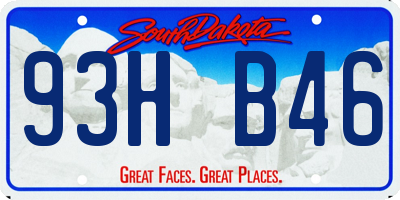 SD license plate 93HB46