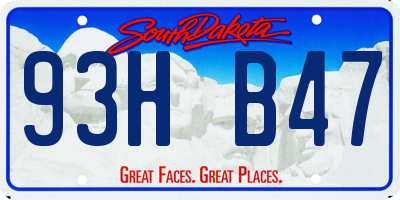 SD license plate 93HB47