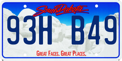 SD license plate 93HB49