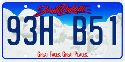 SD license plate 93HB51