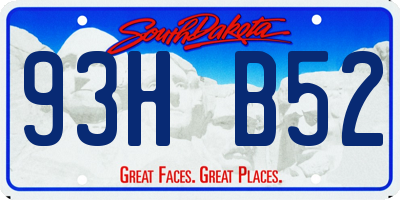 SD license plate 93HB52