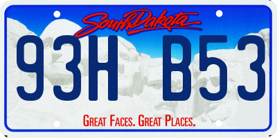 SD license plate 93HB53