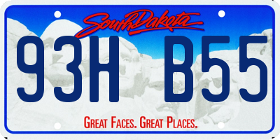 SD license plate 93HB55