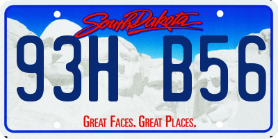 SD license plate 93HB56