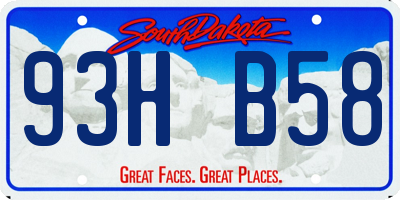 SD license plate 93HB58