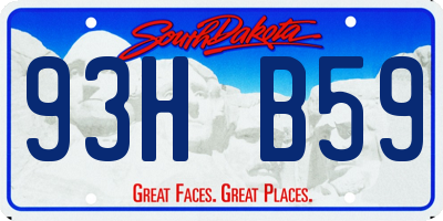 SD license plate 93HB59