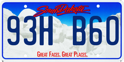 SD license plate 93HB60