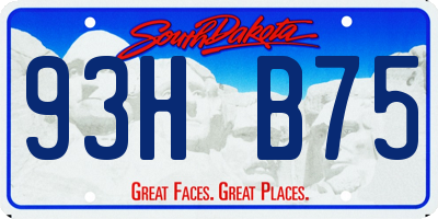 SD license plate 93HB75