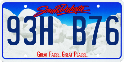SD license plate 93HB76