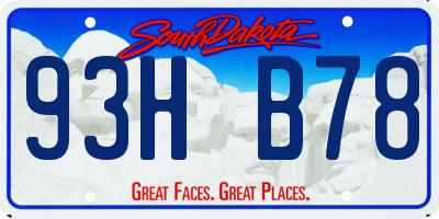 SD license plate 93HB78