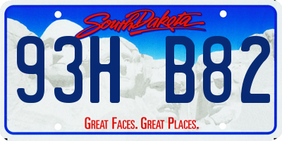 SD license plate 93HB82