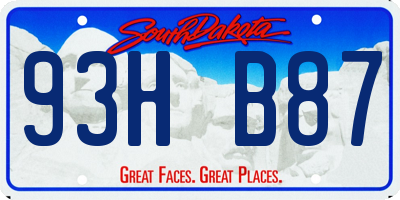 SD license plate 93HB87