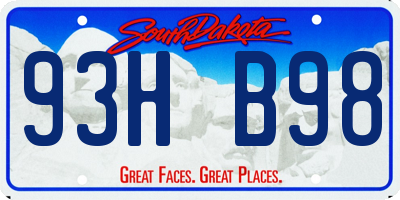 SD license plate 93HB98