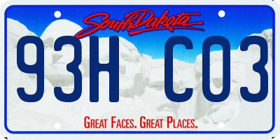 SD license plate 93HC03