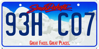 SD license plate 93HC07