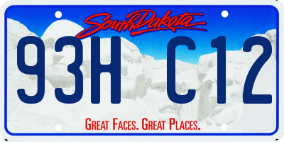 SD license plate 93HC12